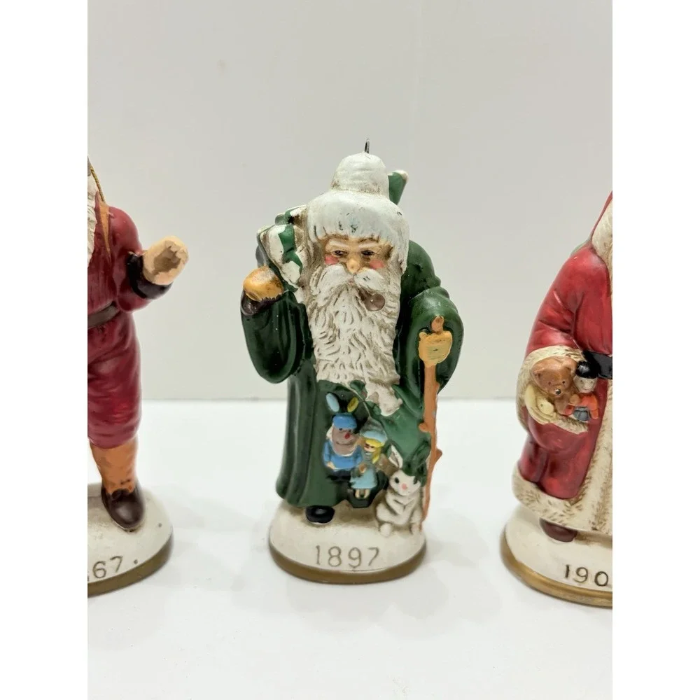 Vintage Old World Santa From‎ Around The World Ceramic Ornament Lot of 4